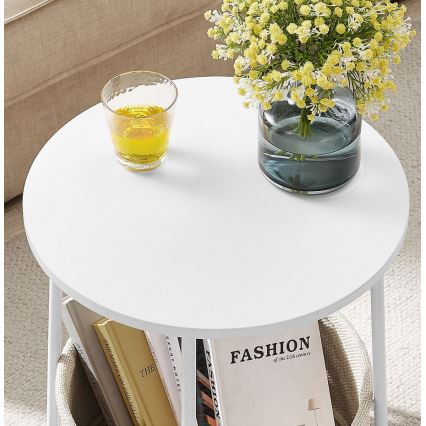 Mesa de apoio NOIRA branca/castanha clara