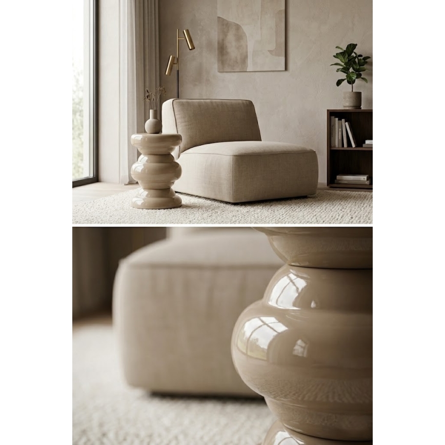 Mesa de apoio PETIT Ø 31 cm bege
