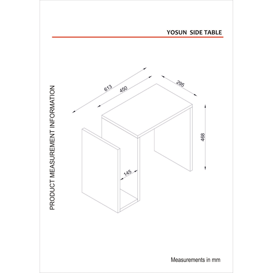 Mesa de apoio YOSUN 46,8x61,3 cm branco