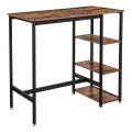 Mesa de bar com prateleiras BARTIS castanho/preto