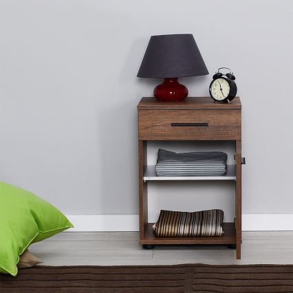 Mesa de cabeceira 57x40 cm castanha