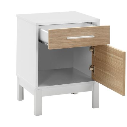 Mesa de cabeceira 60x45 cm branco/castanho