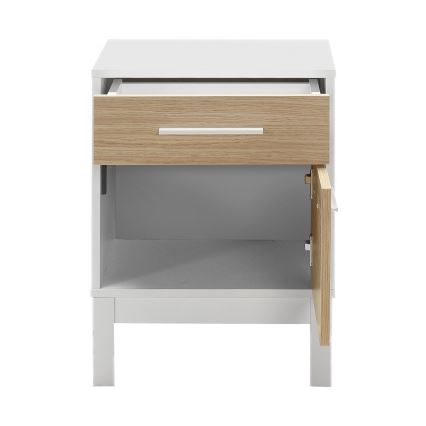 Mesa de cabeceira 60x45 cm branco/castanho