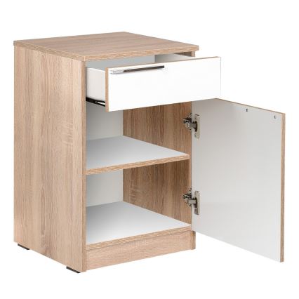 Mesa de cabeceira 63x40 cm castanho/branco