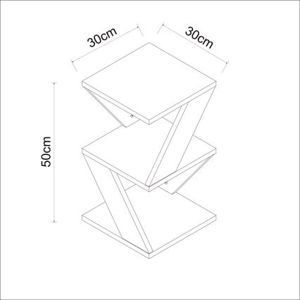 Mesa de cabeceira ALBENI 50x30 cm castanho