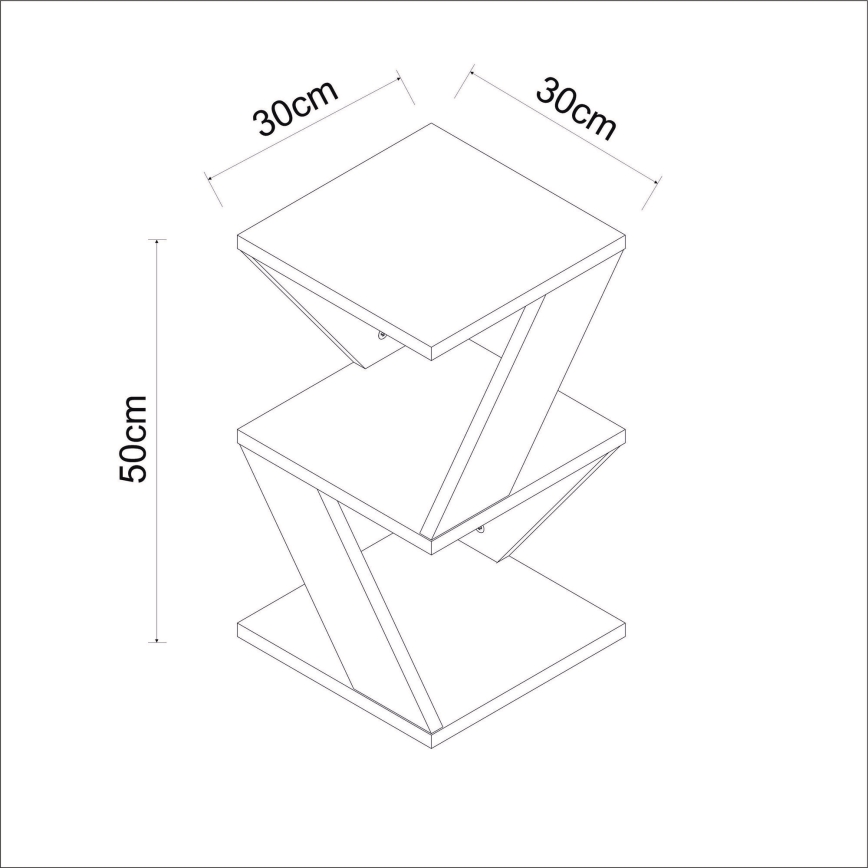 Mesa de cabeceira ALBENI 50x30 cm castanho