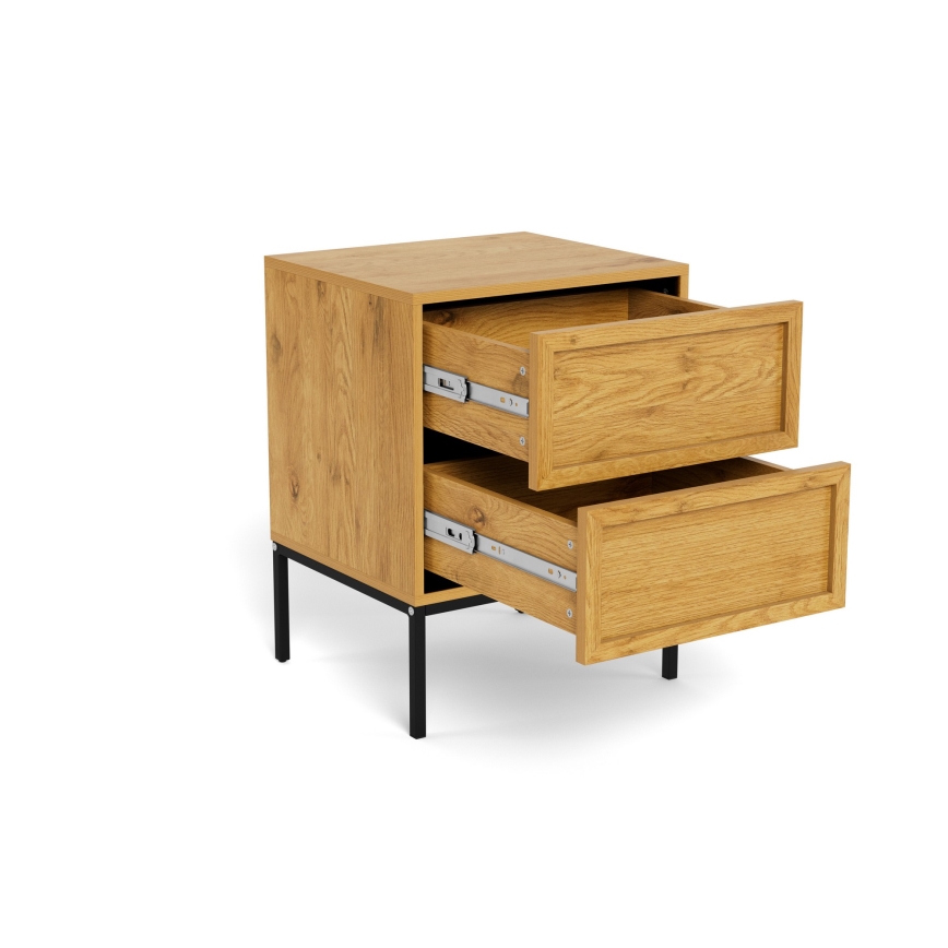 Mesa de cabeceira ALIN 46x40 cm castanho claro