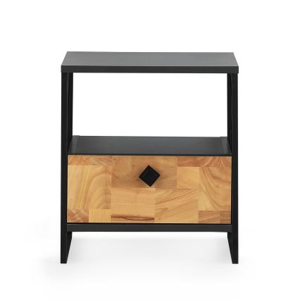 Mesa de cabeceira ALTUNIZADE 50x45 cm preto/castanho