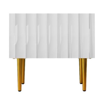 Mesa de cabeceira ARCOS 46x50 cm branco/dourada