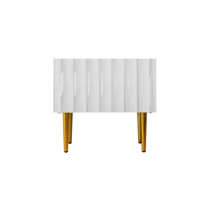 Mesa de cabeceira ARCOS 46x50 cm branco/dourada