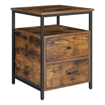 Mesa de cabeceira ARIN castanho/preto