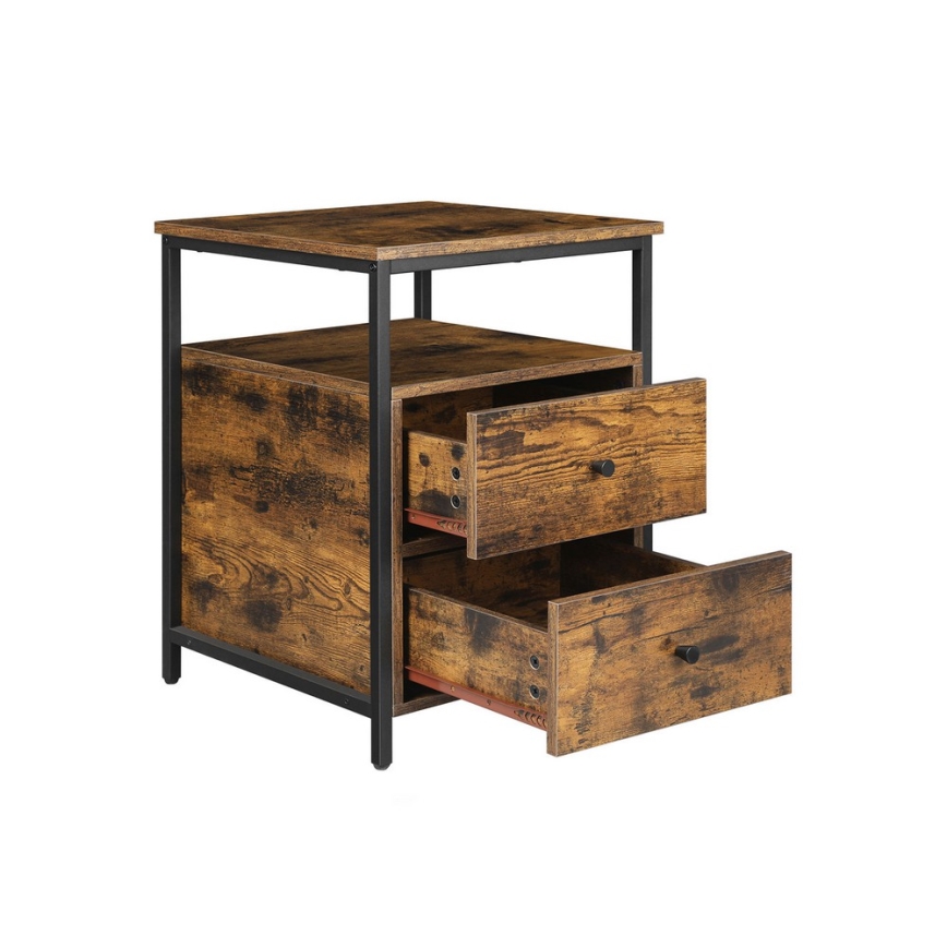 Mesa de cabeceira ARIN castanho/preto