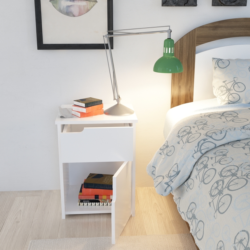 Mesa de cabeceira ASRA 60x45 cm branco