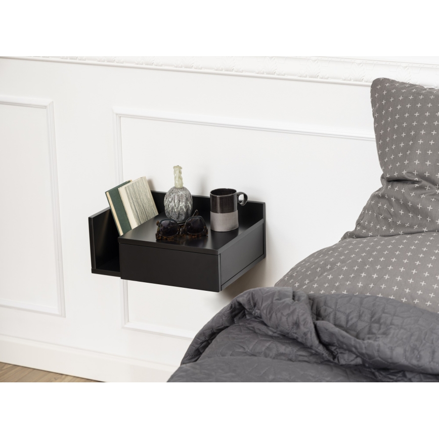 Mesa de cabeceira AVA 40 x 32 cm preta