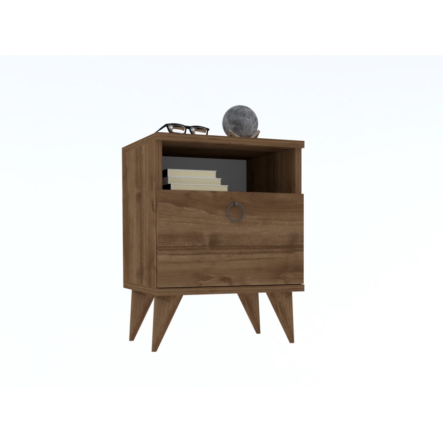 Mesa de cabeceira BARLO 40x37 cm castanho