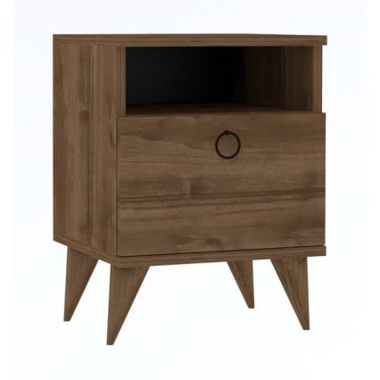 Mesa de cabeceira BARLO 40x37 cm castanho