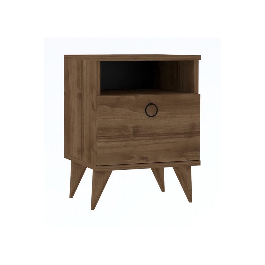Mesa de cabeceira BARLO 40x37 cm castanho