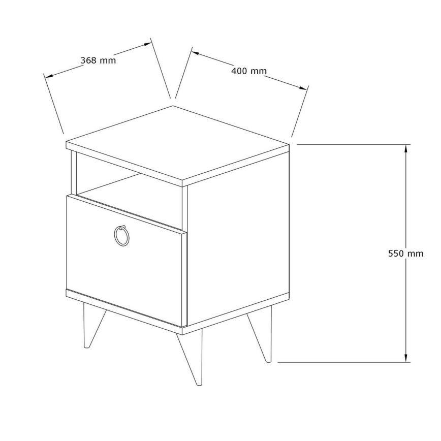 Mesa de cabeceira BARLO 40x37 cm castanho