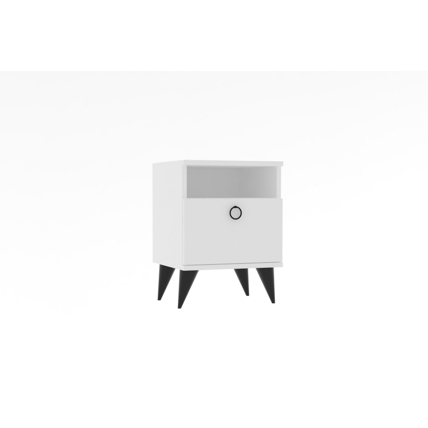 Mesa de cabeceira BARLO 50x40 cm branco