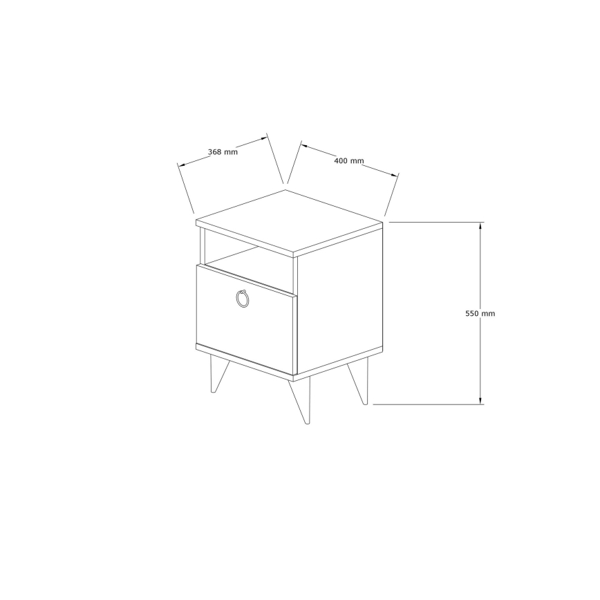 Mesa de cabeceira BARLO 50x40 cm branco