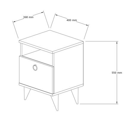 Mesa de cabeceira BARLO 50x40 cm castanha