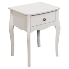 Mesa de cabeceira BAROQUE 55x45 cm branco