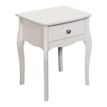 Mesa de cabeceira BAROQUE 55x45 cm branco