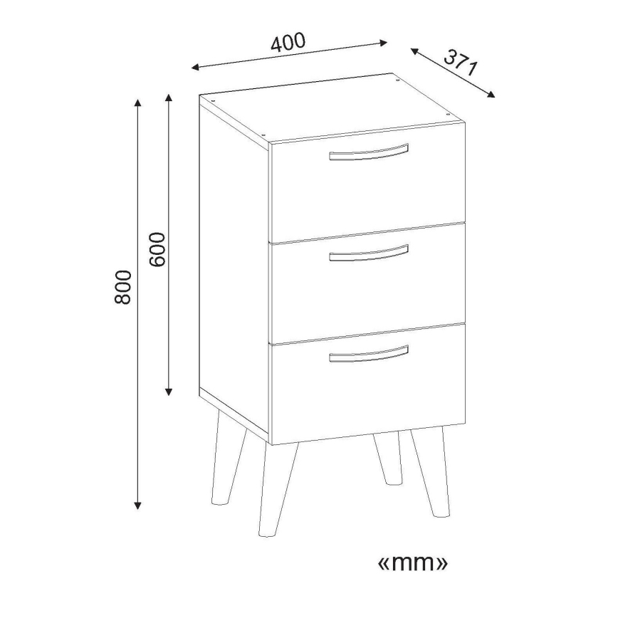 Mesa de cabeceira BELLINI 80x40 cm castanho/branco