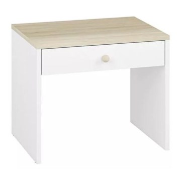 Mesa de cabeceira BUBO 58x69 cm branco/bordo claro