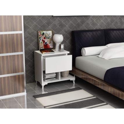 Mesa de cabeceira CAST 46,8x46,8 cm branca