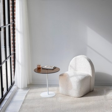 Mesa de cabeceira CHILL 50x50 cm branco/bronze