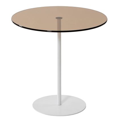 Mesa de cabeceira CHILL 50x50 cm branco/bronze