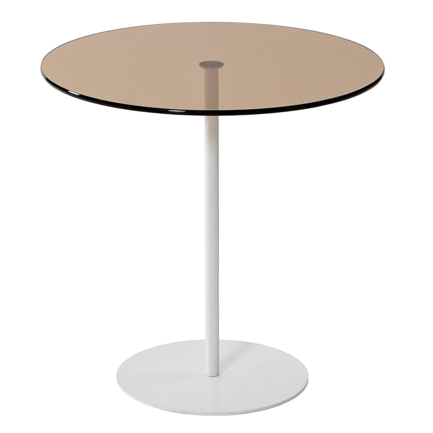 Mesa de cabeceira CHILL 50x50 cm branco/bronze