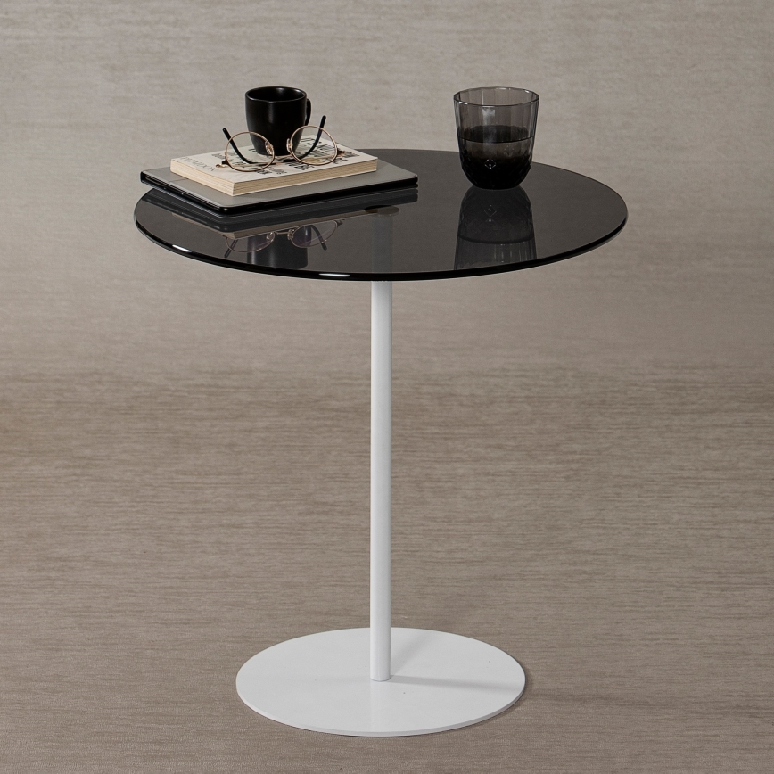 Mesa de cabeceira CHILL 50x50 cm branco/preto