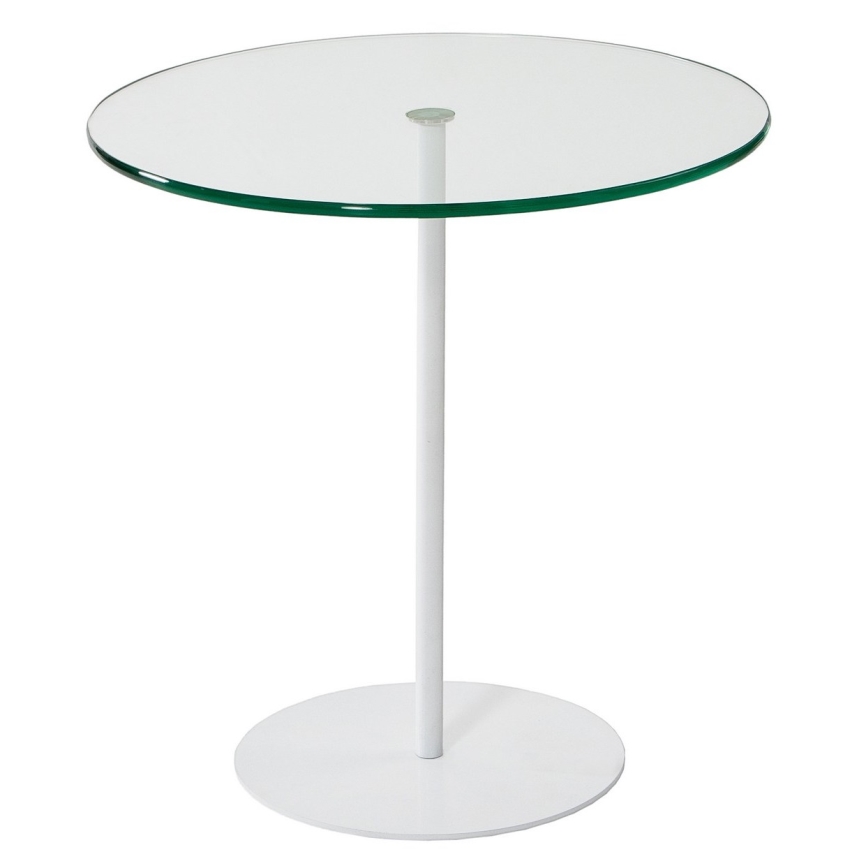 Mesa de cabeceira CHILL 50x50 cm branco/transparente