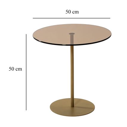 Mesa de cabeceira CHILL 50x50 cm dourada/bronze