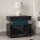 Mesa de cabeceira com iluminação LED GLOSSA 51 x 55 cm preta / preta brilhante