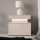 Mesa de cabeceira com iluminação LED GLOSSA 55x51 cm bege