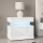 Mesa de cabeceira com iluminação LED GLOSSA 55x51 cm branco/branco lacado brilhante