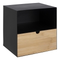 Mesa de cabeceira com possibilidade de montagem na parede BEKIM preto/bambu