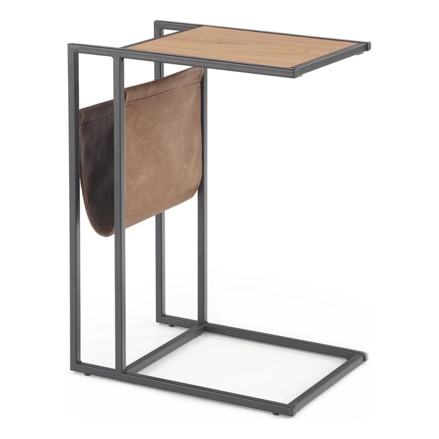Mesa de cabeceira COMPACT 65x47 cm preto/castanho