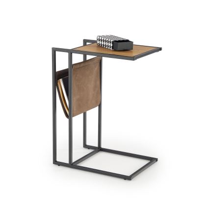 Mesa de cabeceira COMPACT 65x47 cm preto/castanho