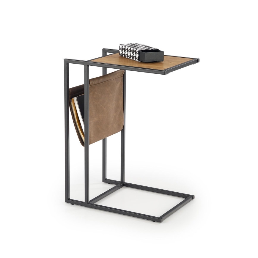 Mesa de cabeceira COMPACT 65x47 cm preto/castanho