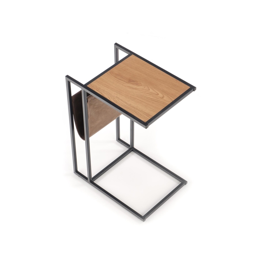 Mesa de cabeceira COMPACT 65x47 cm preto/castanho