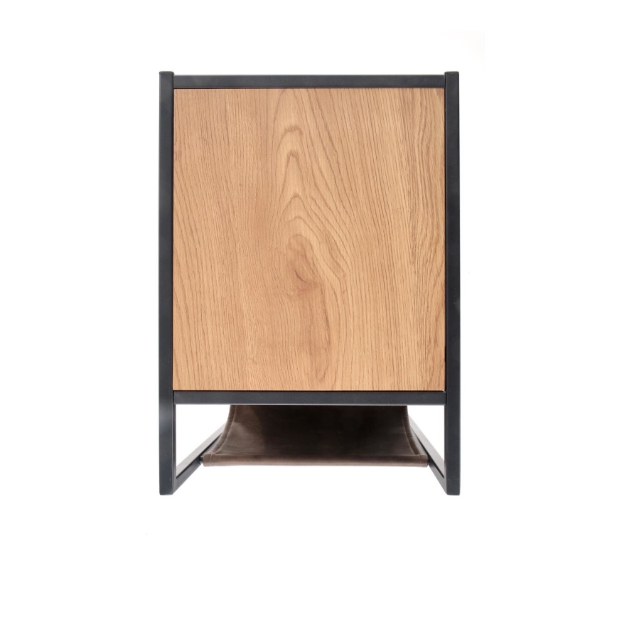 Mesa de cabeceira COMPACT 65x47 cm preto/castanho