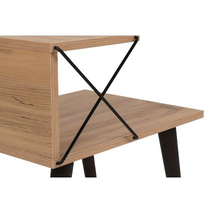 Mesa de cabeceira CROSS 55x50 cm castanho