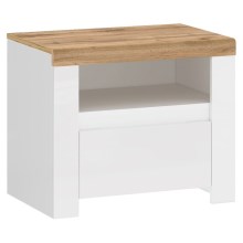 Mesa de cabeceira DAMINO 50,5x50 cm branco/castanho