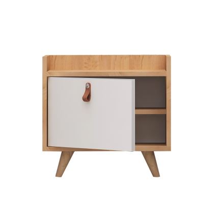 Mesa de cabeceira DOPO 55x50 cm bege/branca