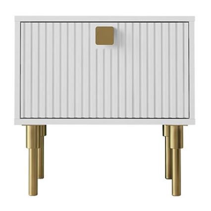 Mesa de cabeceira DORSET 50x50 cm branco/dourada