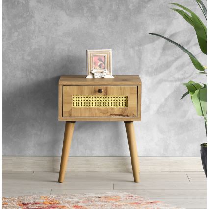 Mesa de cabeceira EUROMOS 50x40 cm castanho